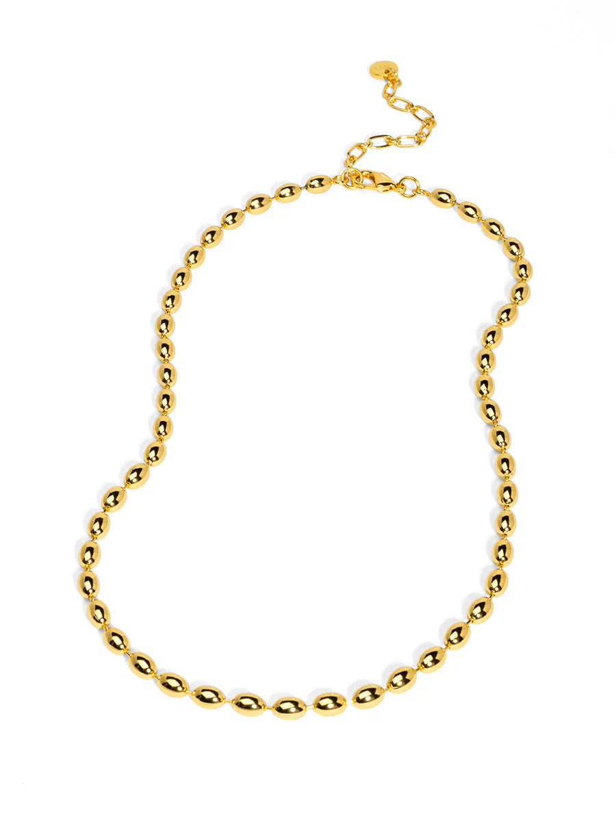 Rho Jewelry Beaded Collar Necklace - Silver or Gold Color