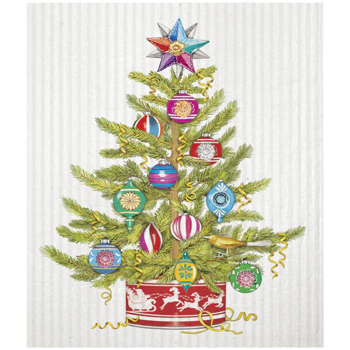 Christmas Tree In Tin Sponge Cloth