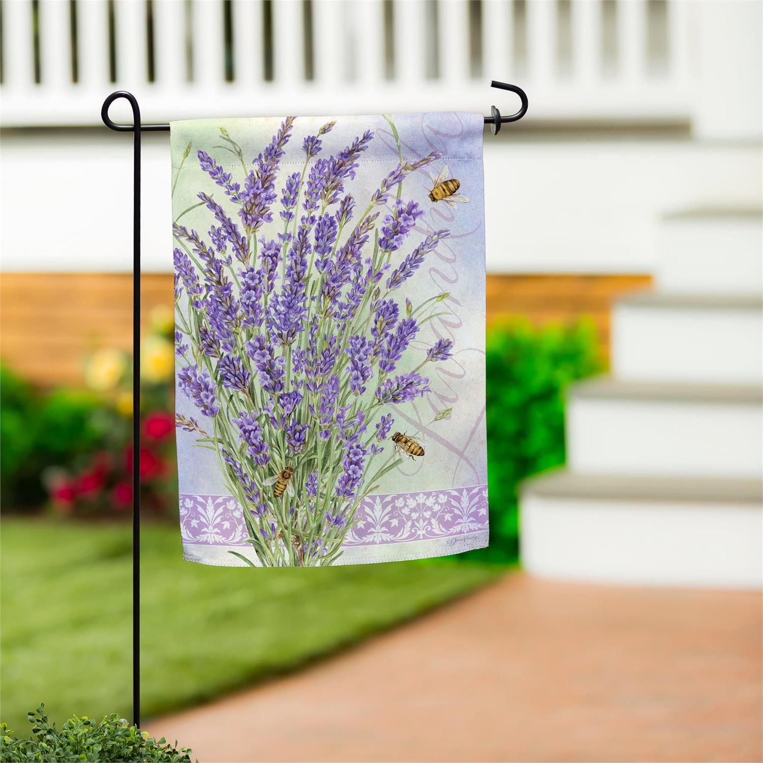 Lavender Bouquet Suede Garden  Flag