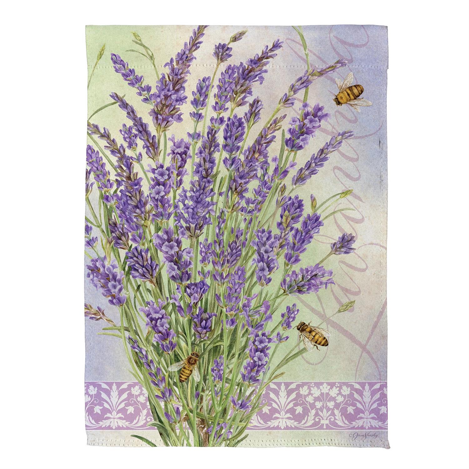 Lavender Bouquet Suede Garden  Flag