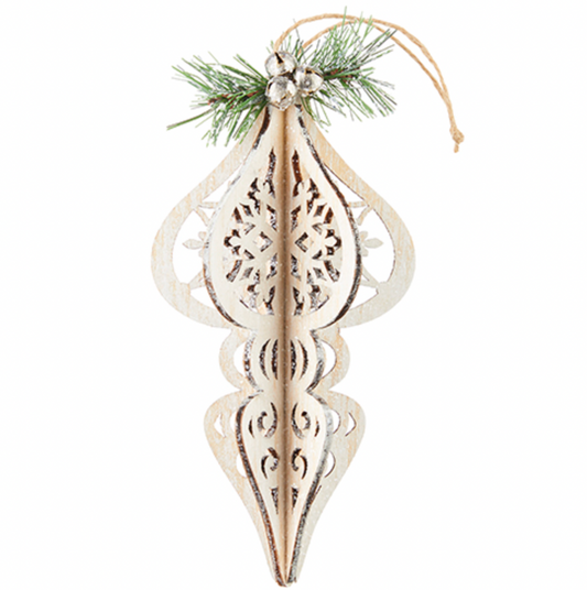 Wood Cut Finial Ornament