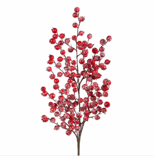 Snowy Red Berry Spray