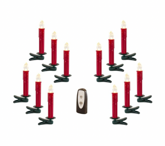 LED Tree Taper Red Candle Set