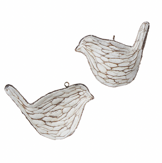 Whitewash Bird Ornament