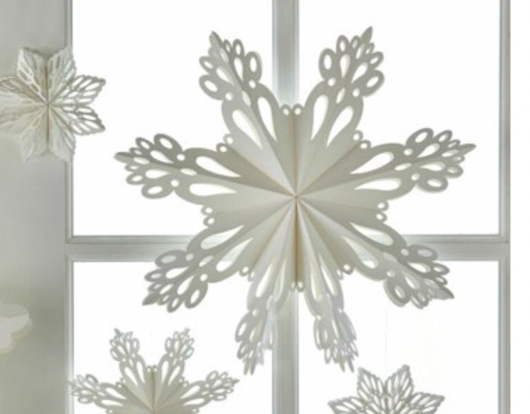 Snowbird Snowflake Paper Hanging Decor - 18"