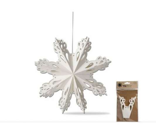 Snowbird Snowflake Paper Hanging Decor - 9"