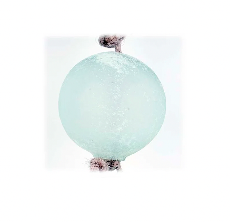 Frosted Glass Ball Garland - Light Blue