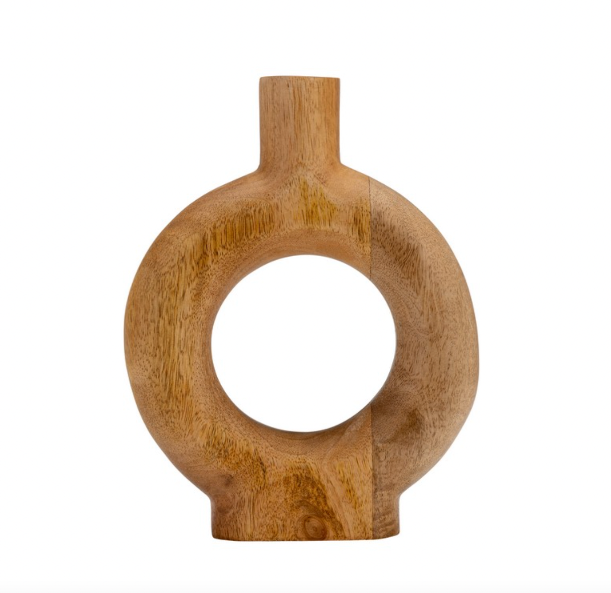Wood Round Hole Vases (2 Sizes)