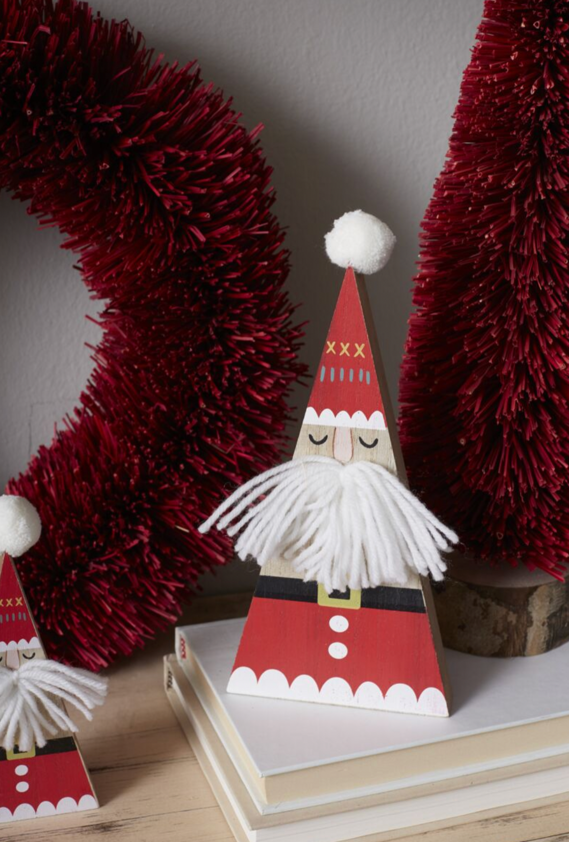 Santa's Whiskers Wooden Christmas Tree - Small