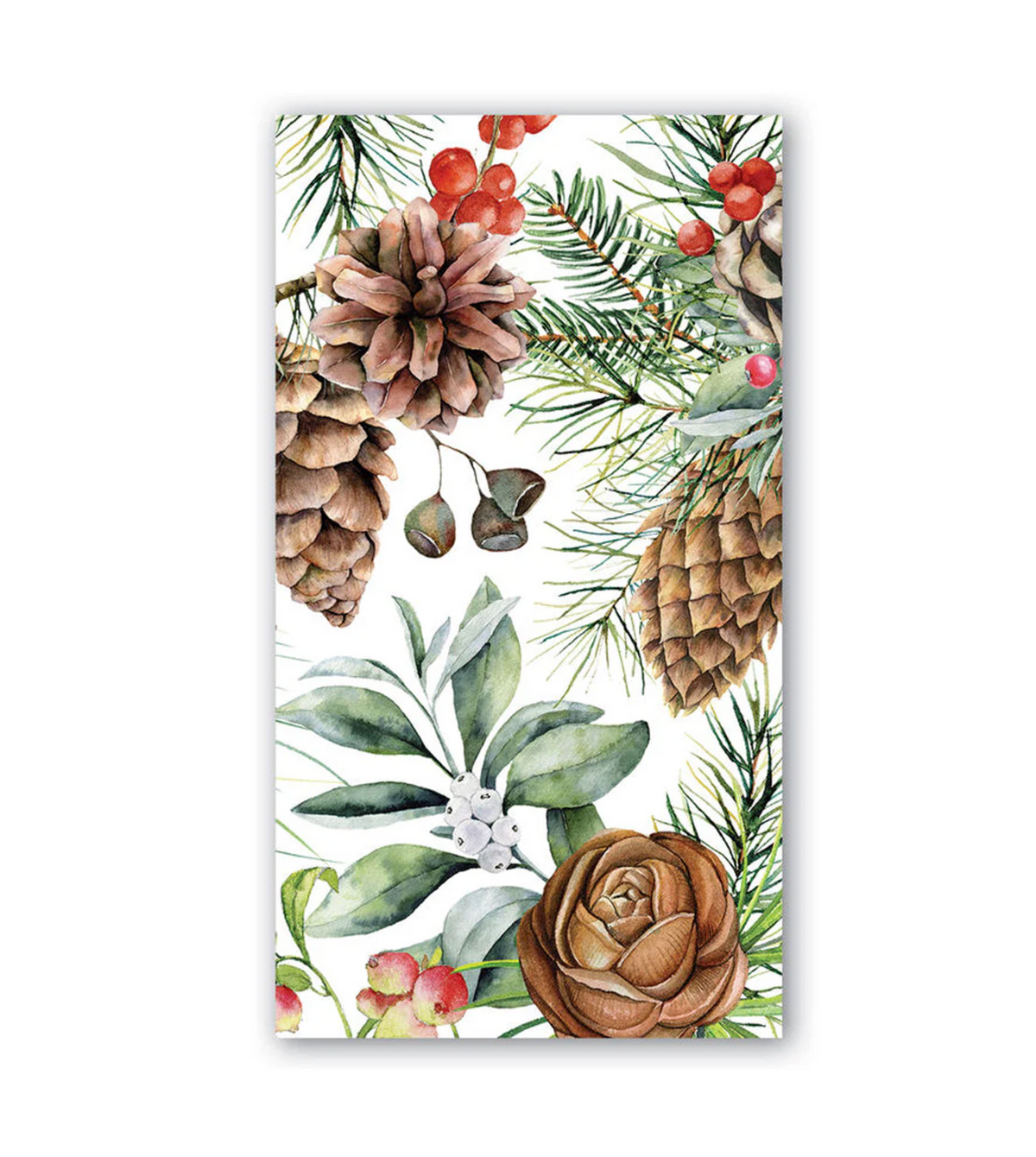 Michel Design Works - White Spruce Hostess Napkins - 4.4" x 7.9"