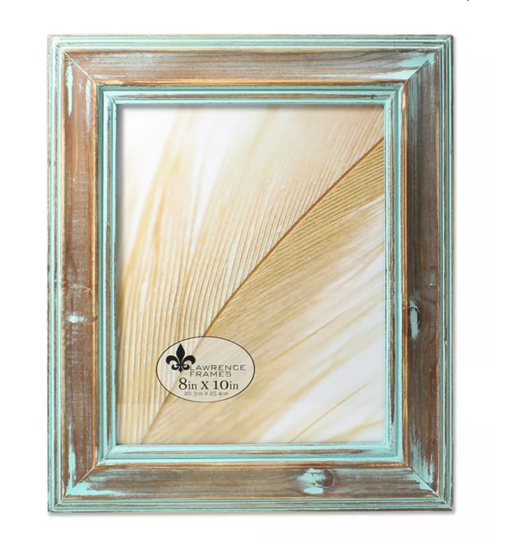 Lawrence Frame - Weathered Wood w/ Verdigris Wash 8 x 10