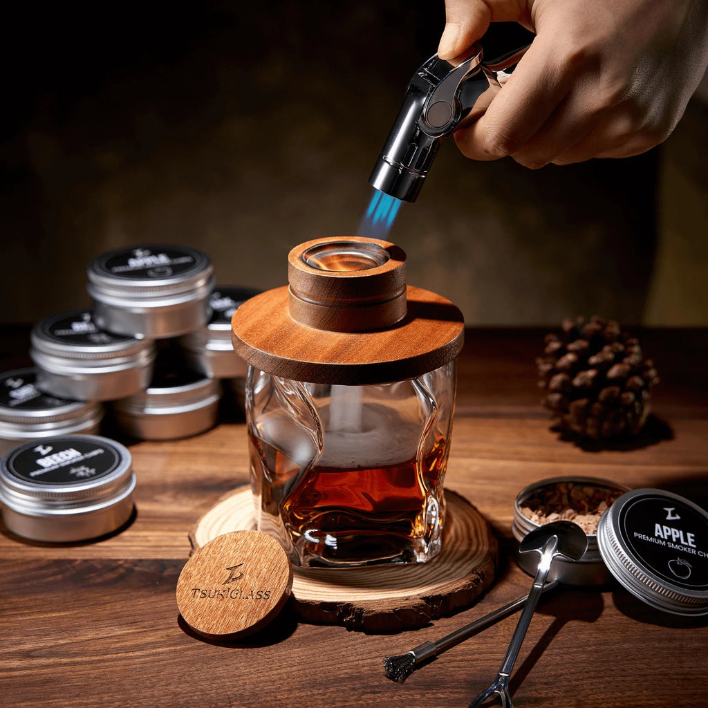 TsukiGlass - Smoker Kit For Whisky & Cocktails (With Torch)