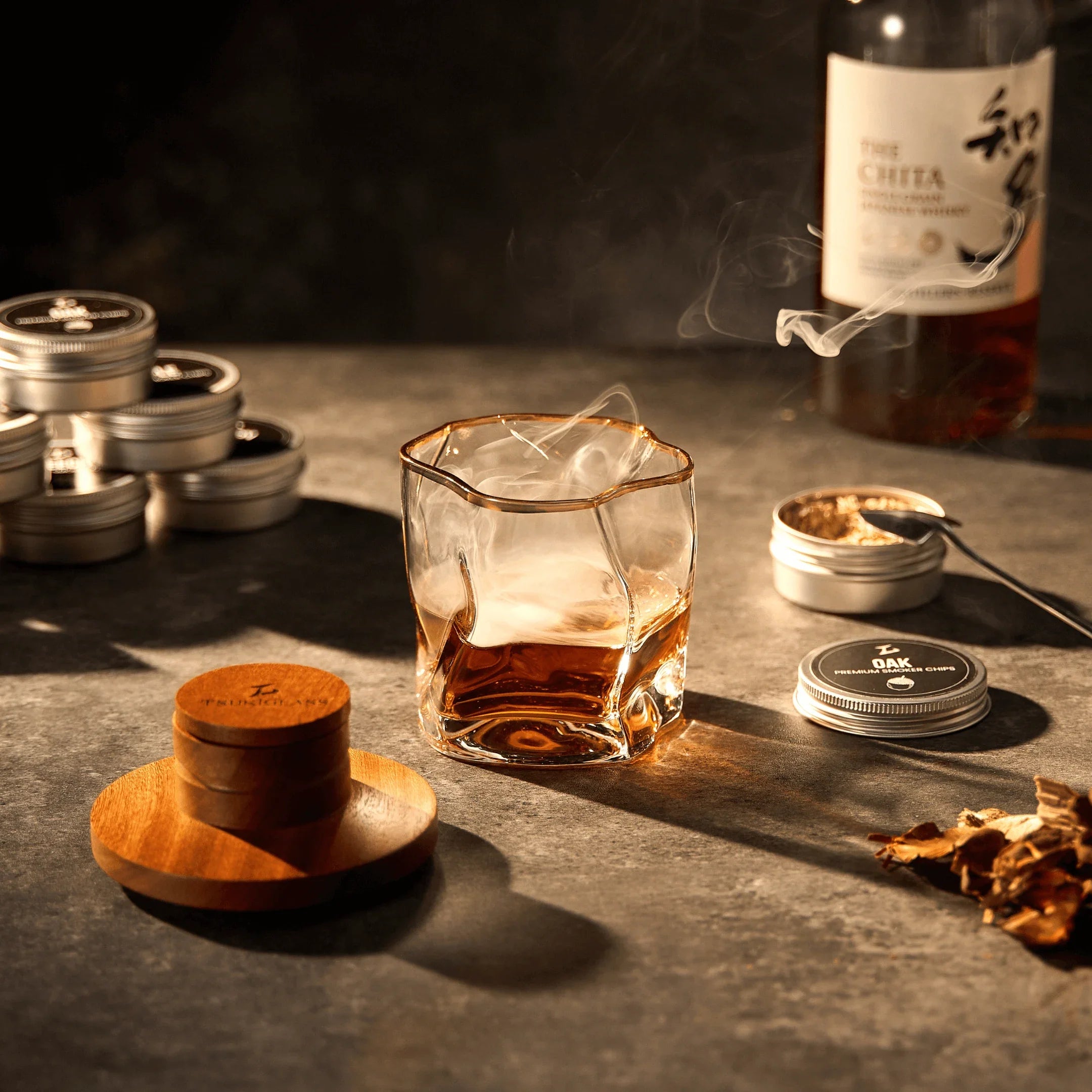 TsukiGlass - Smoker Kit For Whisky & Cocktails (With Torch)