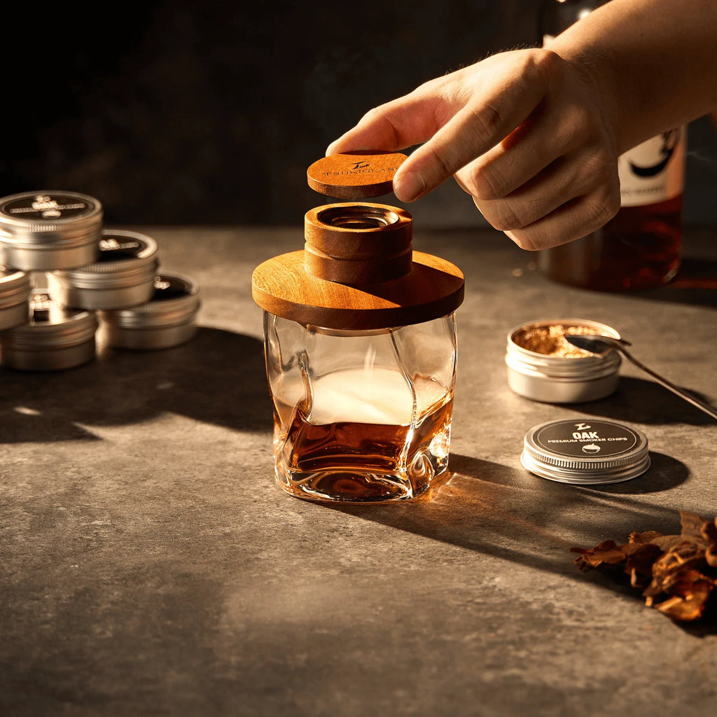 TsukiGlass - Smoker Kit For Whisky & Cocktails (With Torch)