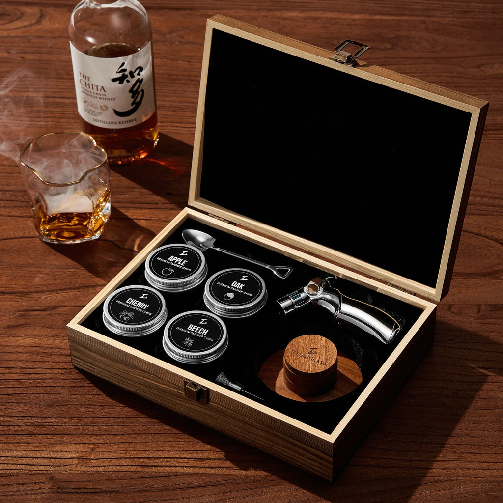 TsukiGlass - Smoker Kit For Whisky & Cocktails (With Torch)
