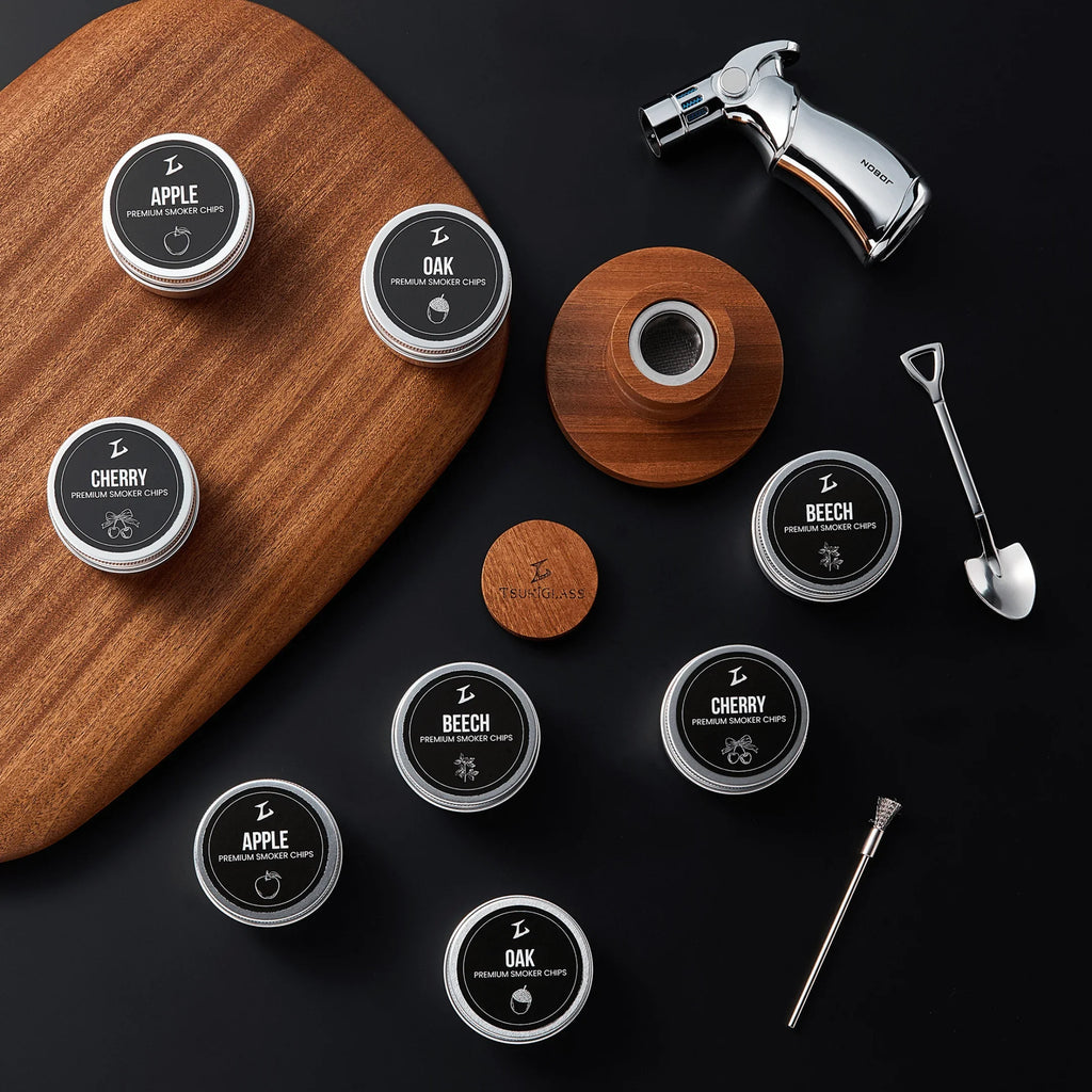 TsukiGlass - Smoker Kit For Whisky & Cocktails (With Torch)