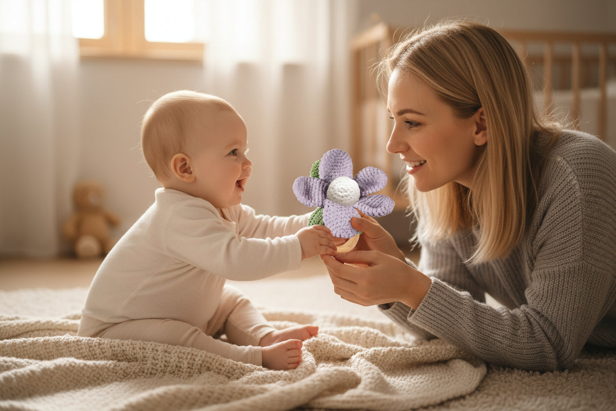 Stephan Baby - Flower Knit Rattle