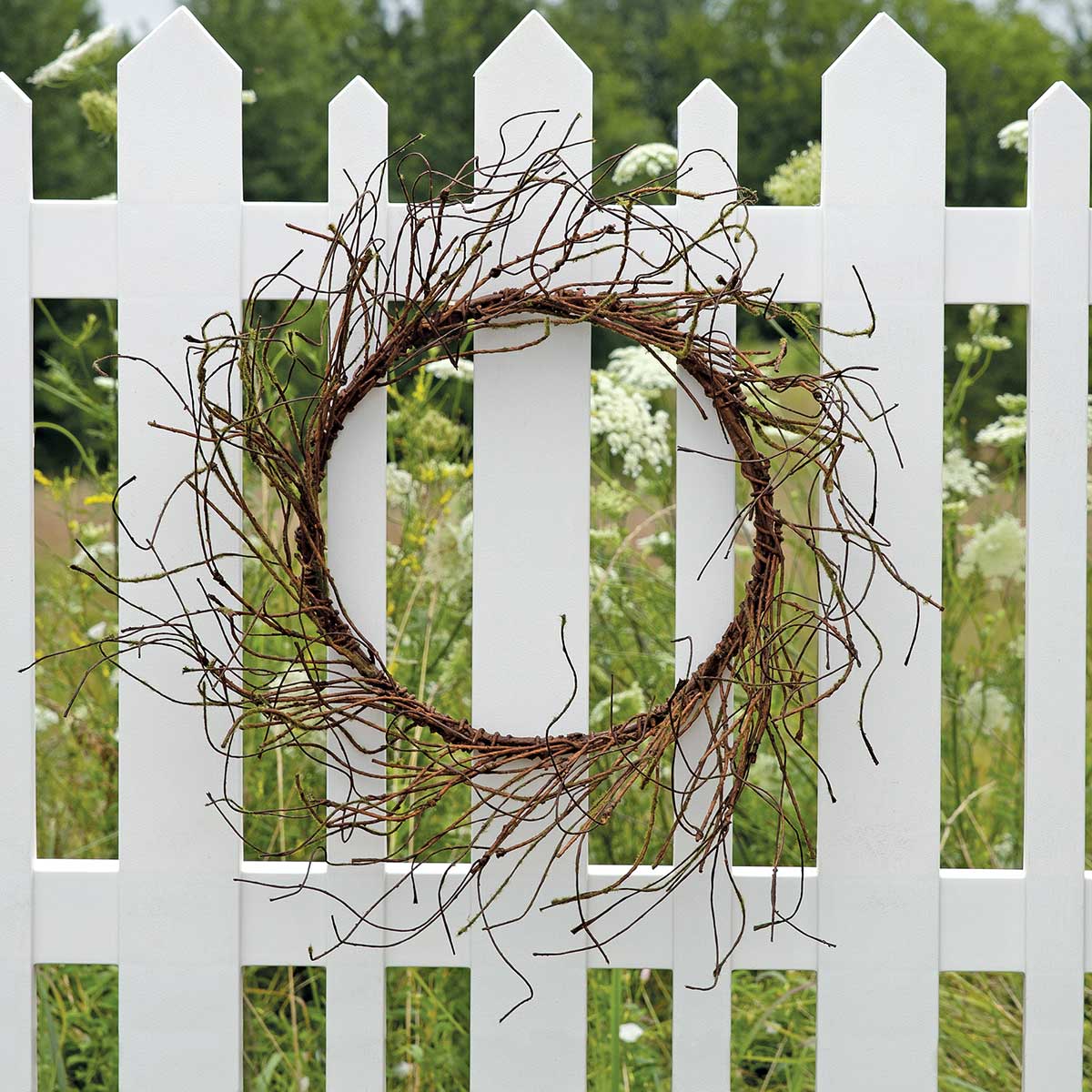 Wispy Wired Twig wreath 24inch ( inner ring 10")