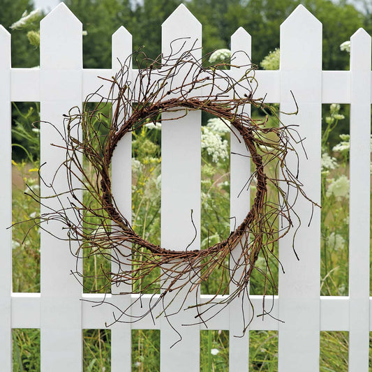 Wispy Wired Twig Wreath 24" (Inner ring 10")