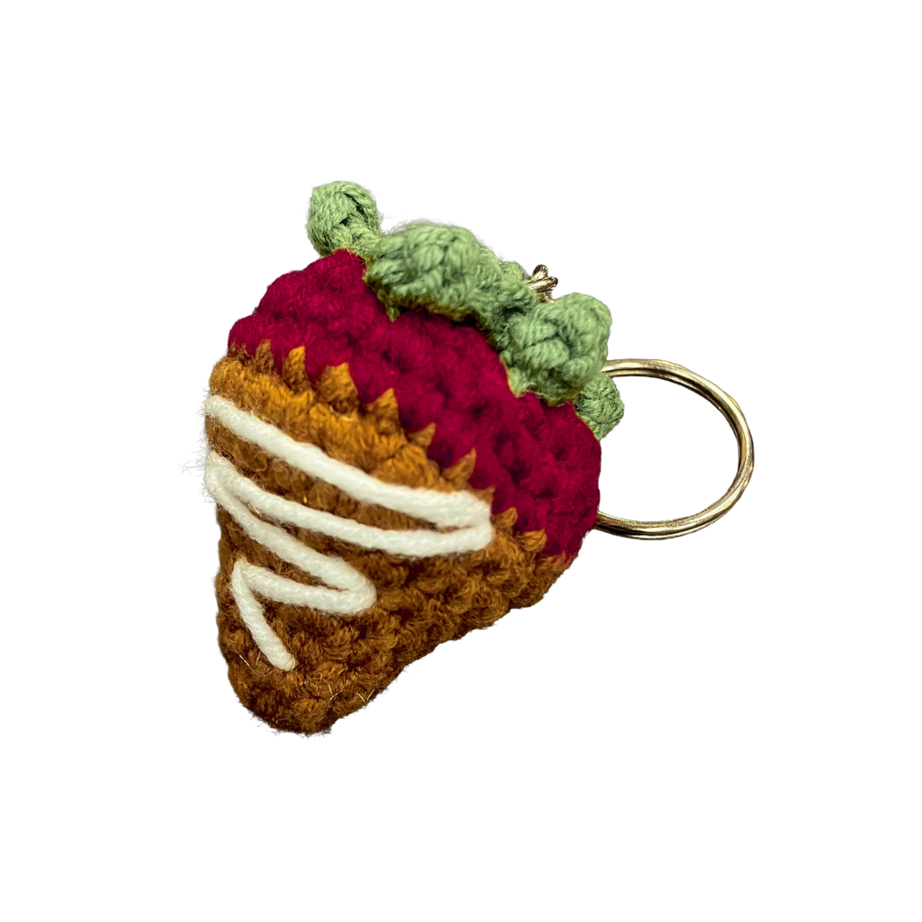 Handmade by Destynee - Crochet Strawberry Keychain