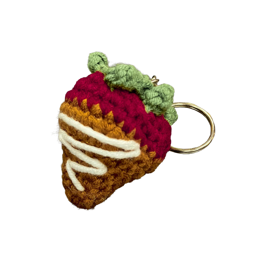 Handmade by Destynee - Crochet Strawberry Keychain