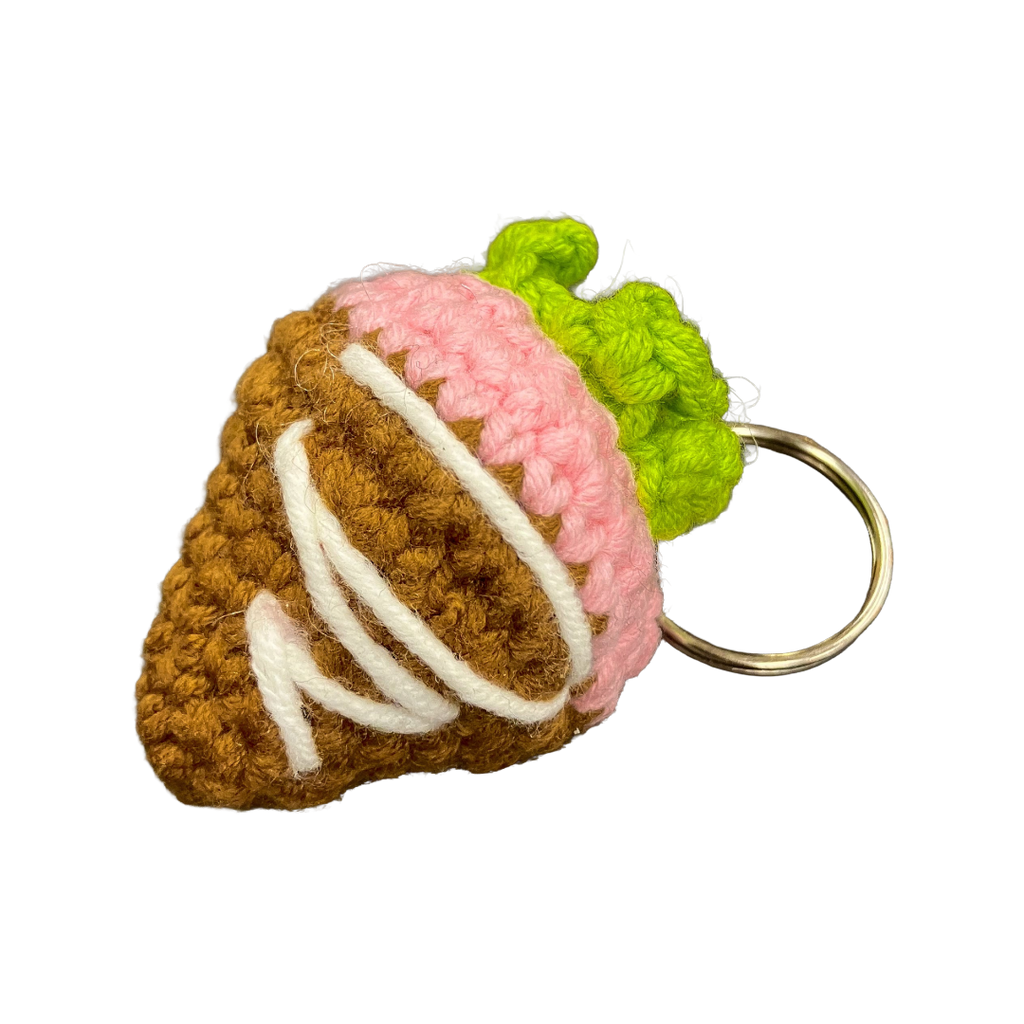 Handmade by Destynee - Crochet Strawberry Keychain