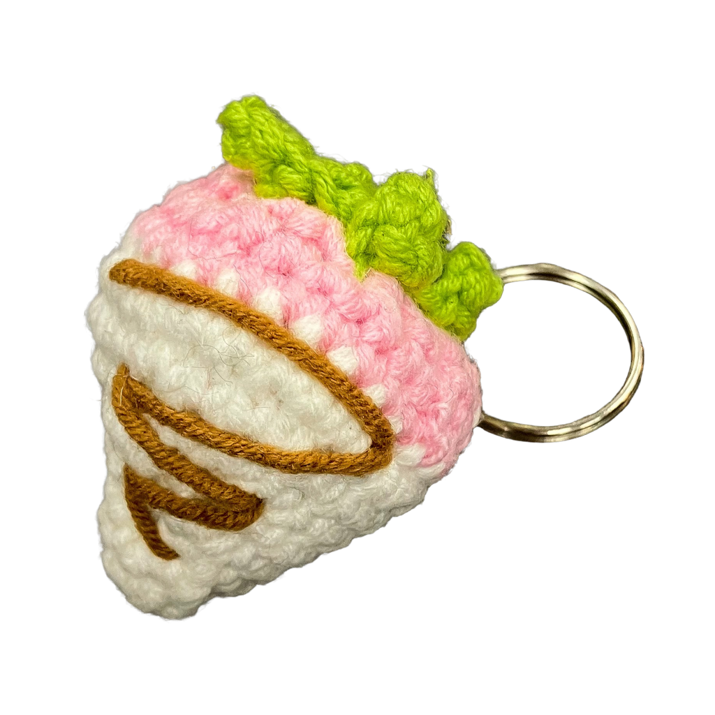 Handmade by Destynee - Crochet Strawberry Keychain
