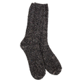 World's Softest Socks - Black Confetti  Women's Weekend Ragg Cable Crew. (