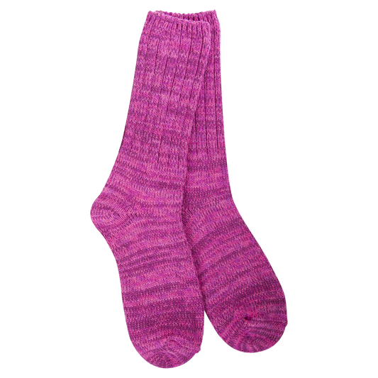 World's Softest Socks - Women's Weekend Ragg Crew Hot Pink