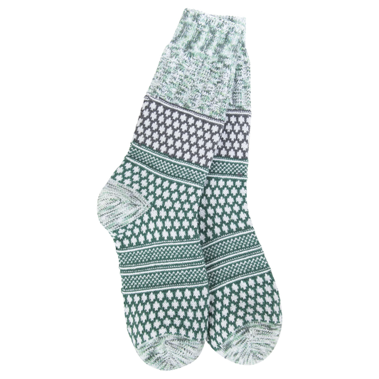 World's Softest Socks - Women's Holiday Gallery Textured Crew. Spruce Multi