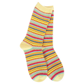 World's Softest Socks - Women's Weekend Boho Crew - Yellow Stripe