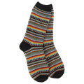 World's Softest Socks -Black Stripe  Women's Weekend Boho Crew. Black Stripe