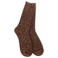 World's Softest Socks -Weekend Cotton Slub Marled Crew - Coffee