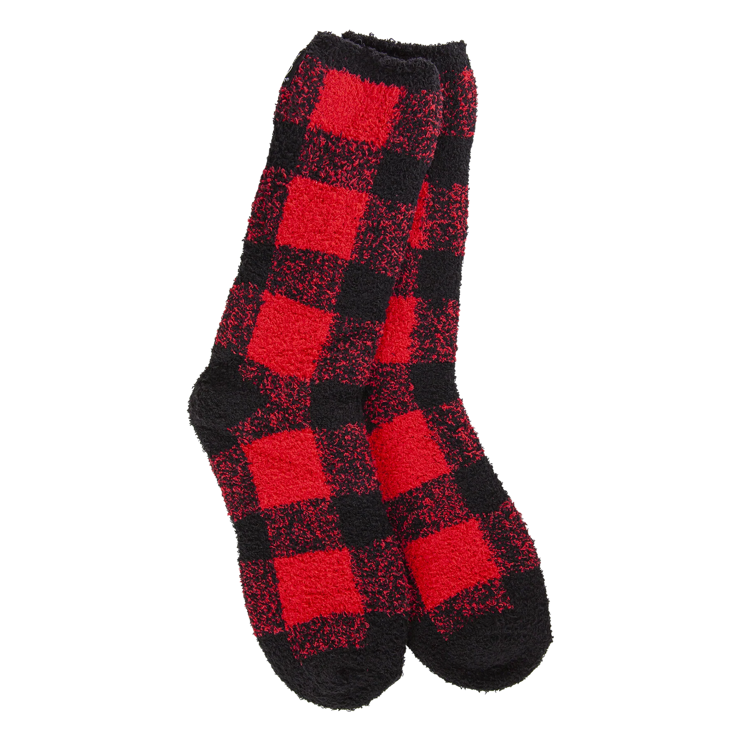 World's Softest Socks - Women's Buffalo Plaid Cozy Christmas Crew