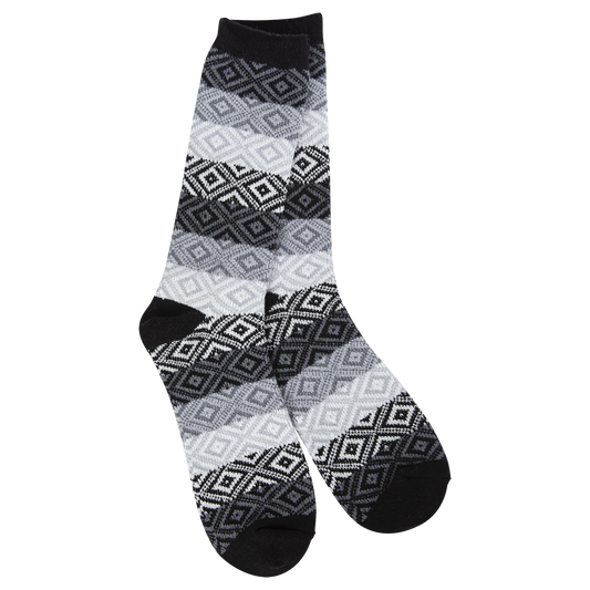 World's Softest Socks - Women's Weekend Gem Crew. Black Multi