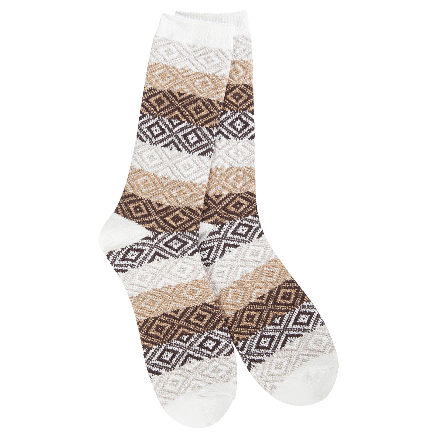 World's Softest Socks - Women's Weekend Gem Crew. Chocolate Multi