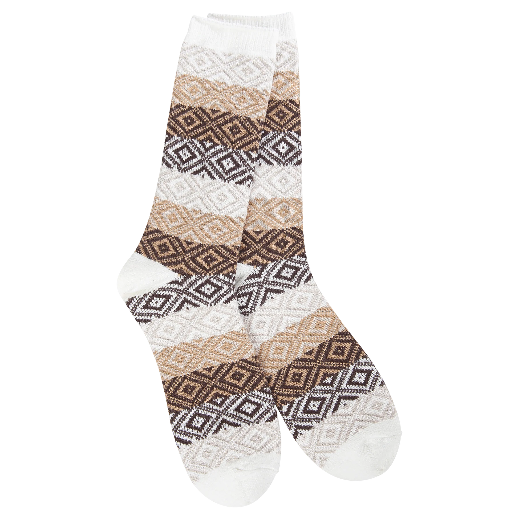 World's Softest Socks - Women's Weekend Gem Crew. Chocolate Multi