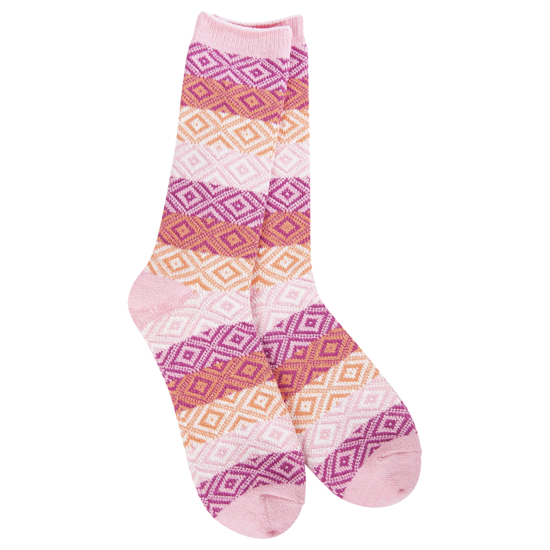 World's Softest Socks -Pink Multi  Women's Weekend Gem Crew.