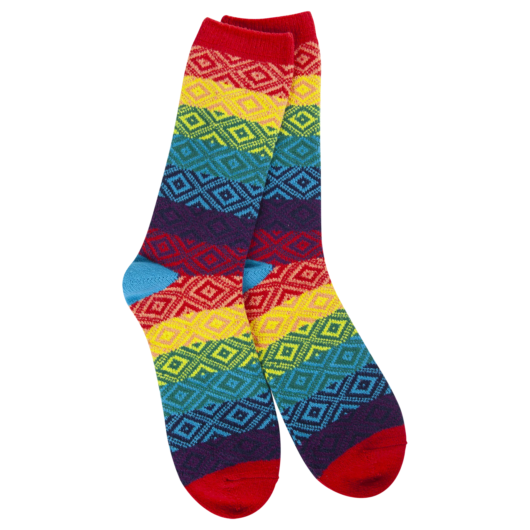 World's Softest Socks -Rainbow Multi  Women's Weekend Gem Crew.
