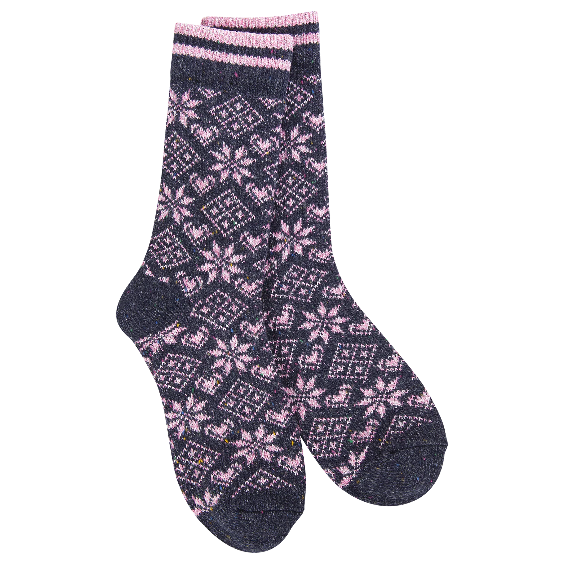 World's Softest Socks -Diamond Denim - Women's Holiday Confetti Crew.