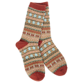 World's Softest Socks - Women's Holiday Mini Crew. Nordic Brown