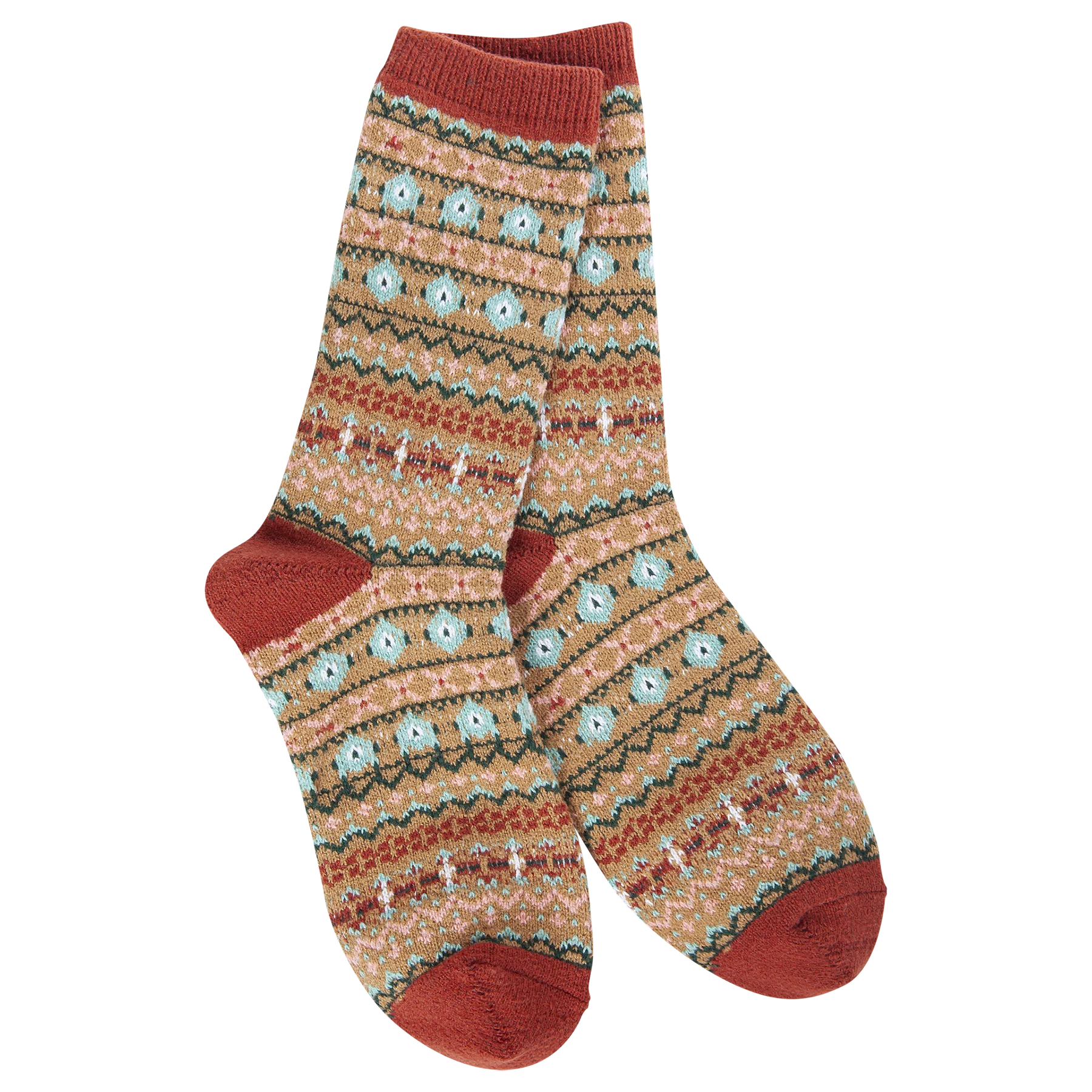 World's Softest Socks - Women's Holiday Mini Crew. Nordic Brown