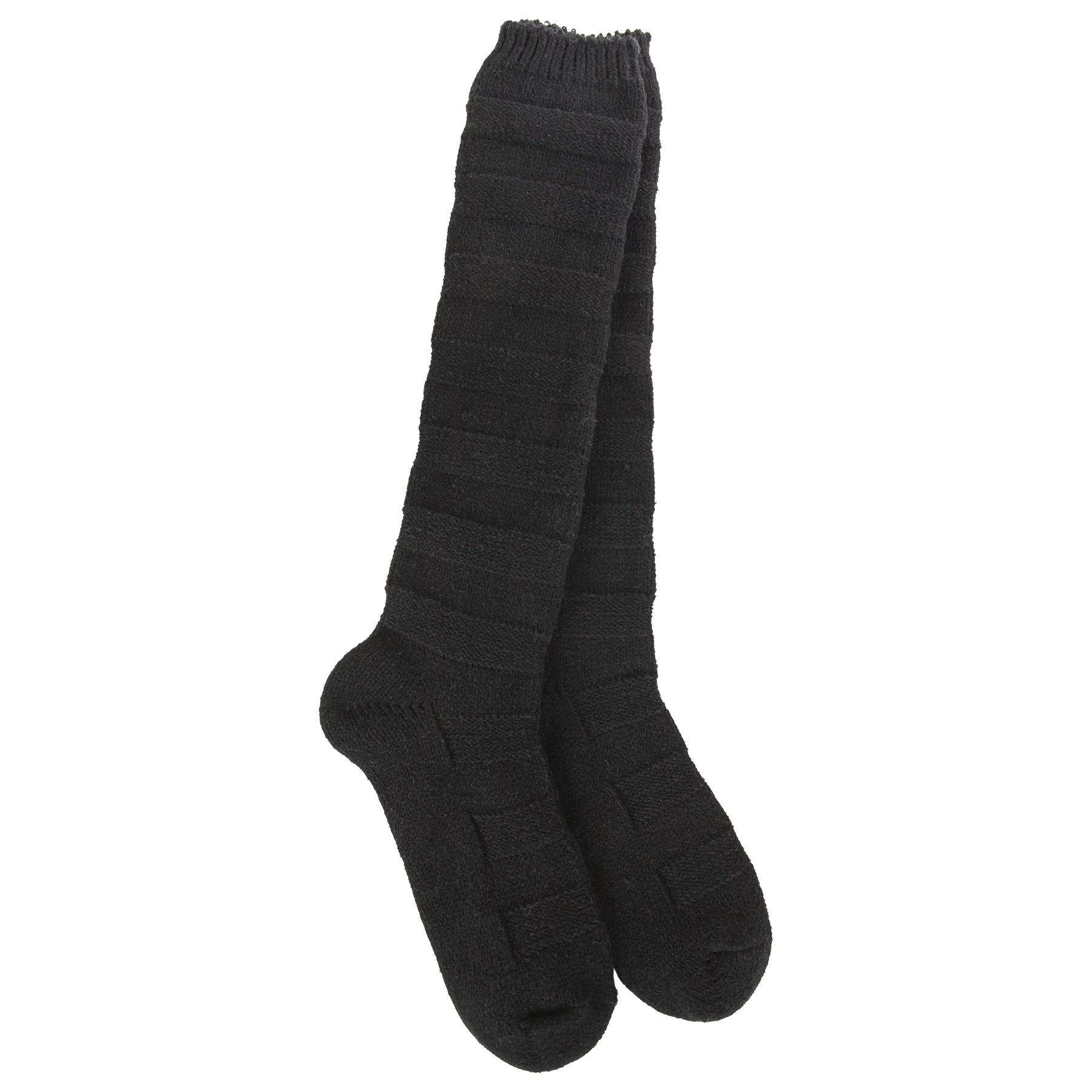 World's Softest Socks -Weekend Solid Stripe Knee High - Black