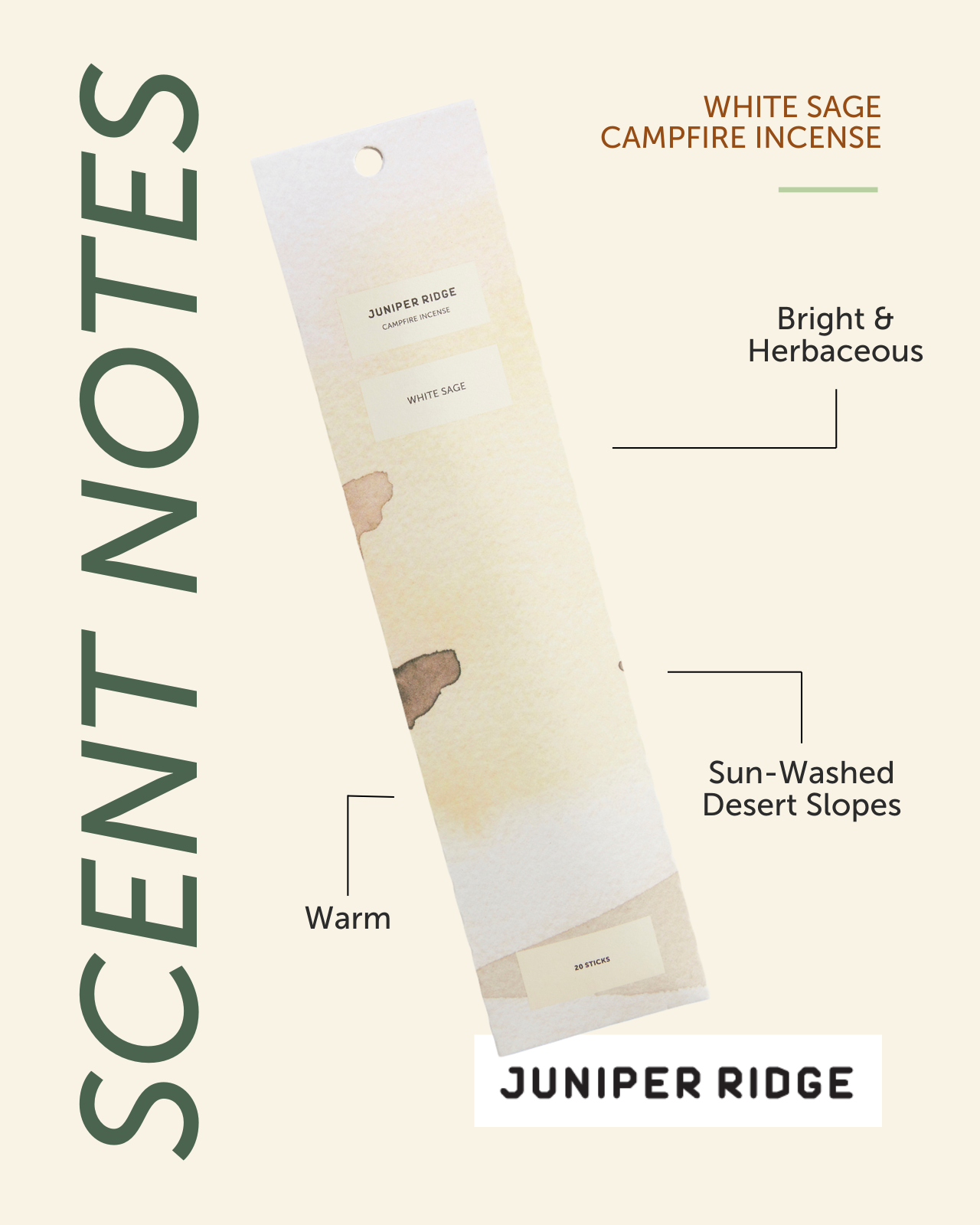 Juniper Ridge - White Sage Campfire Incense (20 Sticks)