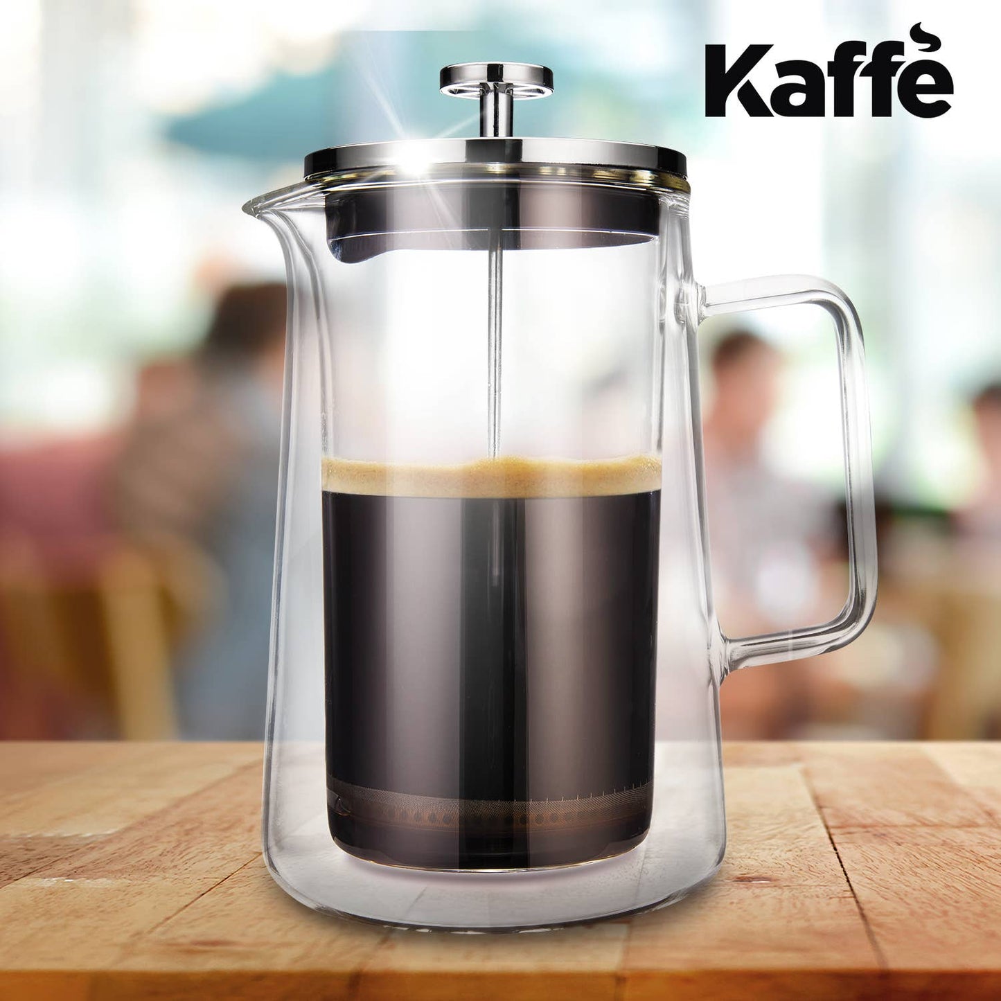 Kaffe French Press Coffee Maker. Double-Wall Glass (0.8L)