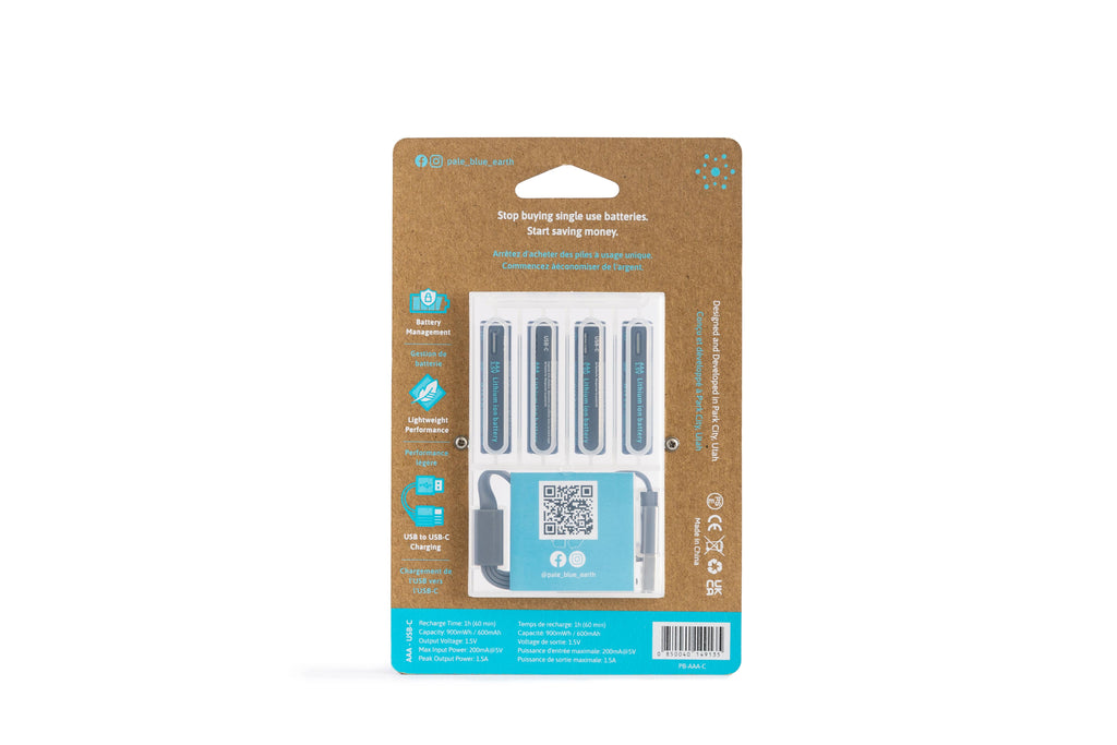 Pale Blue. AAA Rechargeable Batteries