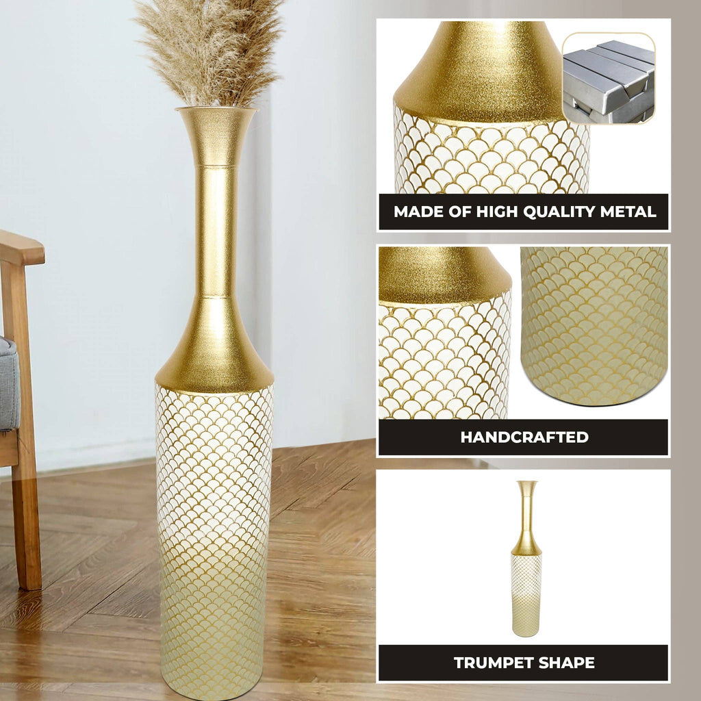 Handmade Metal 41" Floor Vase