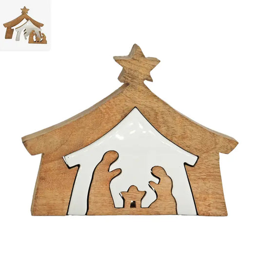 Small Wood Nativity Puzzle Block