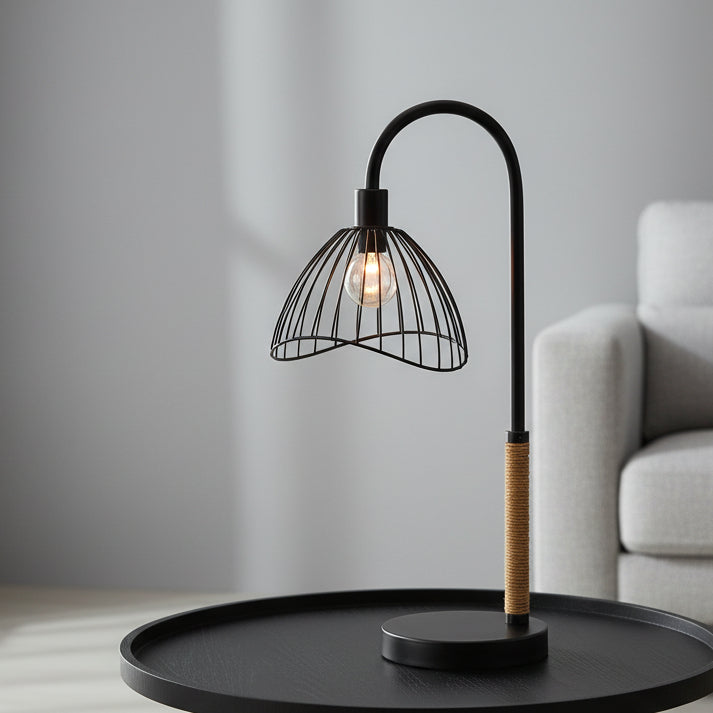 Black Dome Shade Table Lamp 20.5"H