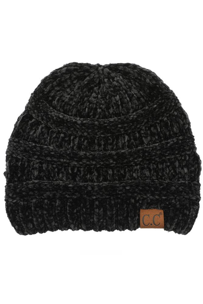 Hana - C.C Ribbed Chenille Soft Beanie Winter Hat